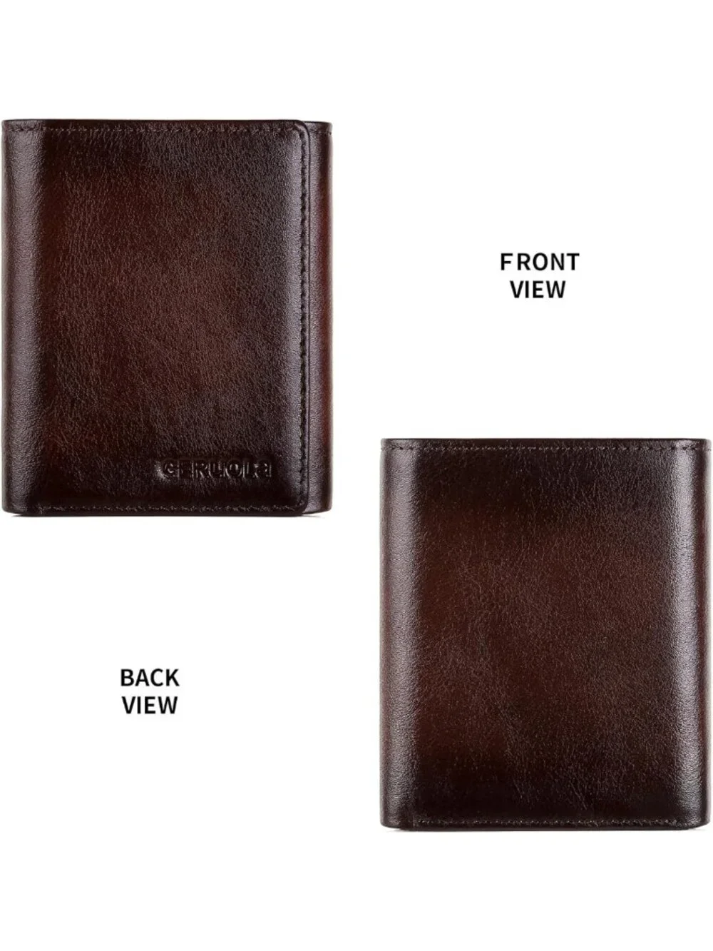Genuine Leather Trifold Wallet for Men, RFID Blocking, Large Capacity, ID & Card